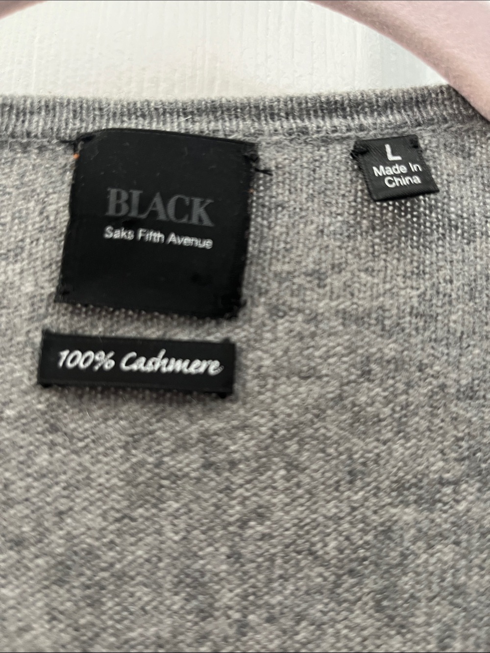Saks Fifth Avenue Gray Open-Front Cashmere Cardigan - Picture 2 of 4